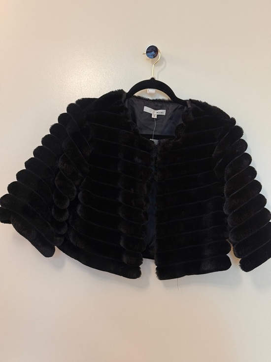WD.NY Jackets & Blazers - WD.NY Black Faux Fur Cropped Teddy Jacket